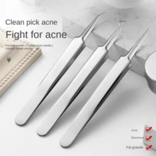 1pc Stainless Steel Blackhead Remover Tweezer, Pimple Comedone Extractor Tool For Home Use - Multicolor - View 1