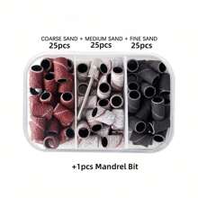 75Pcs Nail Sanding Bands With 3/32" Mandrel Bit, 80#120#180 Nail Sanders For Nail Drill Bit Acrylic Nails, Manicures, Pedicures Tools