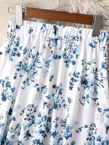 Women's Sweet & Elegant Fashion Versatile Loose Floral Printed A-Line Skirt