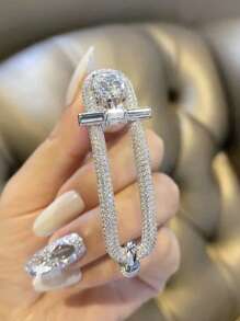 1 pezzo Braccialetto a fascia da donna con cielo stellato, gioiello di lusso e di pregevole fattura vintage, incastonato di zirconia cubica, accessorio di moda per donna, elegante per uso quotidiano e feste, regalo perfetto