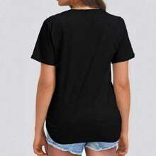 Sakura Shirt, Women Japanese Flower Shirt, Sakura Tree Shirt, Pink Cherry Blossom Tshirt, Japanese Cherry Shirt, Summer Shirt, Floral Tshirt - Black - View 2