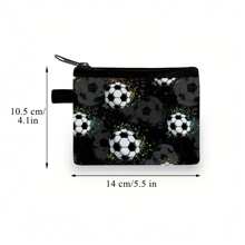Kids Football Wallet - Mini Coin Purse With Soccer Pattern For Boys And Girls - Cute Kids Wallet With Zipper - Perfect For School, Travel, And Everyday Use (5.5" X 4.1")