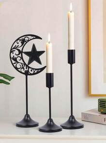1 pieza candelabro de hierro para bodas, resistente al calor, adecuado para velas aromáticas, cena romántica, ambiente interior, adecuado para bodas, reuniones familiares, fiestas, confesión, decoración de mesa