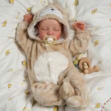 Lifelike Reborn Baby Dolls Boy - 17-Inch Baby Soft Body Realistic-Newborn Baby Dolls Full Body Vinyl Real Life Baby Dolls With Toy Accessories Bebe Reborn Realistic Babies,Baby Alive,Reborn Baby ,Kids Toy,Realistic,Lifelike Baby Dolls,Toys ,Doll Toys - 杏色 - 查看 3