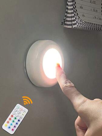 1 件/2 件/3 件触摸传感器壁灯，带遥控器，RGB 壁灯，多色水龙头灯，快速变色氛围触摸激活灯，彩色控制橱柜灯，适用于橱柜、衣柜、走廊、楼梯。1 件和 2 件不带遥控器，3 件带遥控器（机身由 3 节 AAA 电池供电，不包括在内）