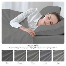 Cotton Pillowcases Set Of 2, Pillowcases In Premium Cottone 120GSM, Soft And Breathable, Hypoallergenic - Light Grey - View 6