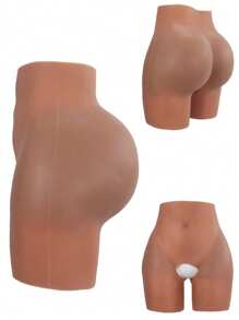 Bestselling Fashionable Brown Silicone Butt Enhancing Shapewear Panty, Sexy Realistic Buttocks Design, 0.8-2cm Thick Soft Silicone For Enhancing Buttocks Contour