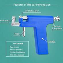 Reusable Ear Piercing Kit For Professional Salon With 8 Pcs Stainless Steel Earrings Set For Home