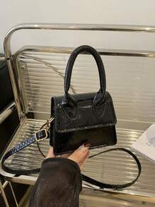 1pc Fashion, Elegant, Minimalist, Retro, Casual PU Leather Shoulder Crossbody Bag, Magnetic Closure, Adjustable Strap, Suitable For Girls Shopping, Cute & Versatile Square Handbag - Solid Color Pu Handbag - View 11