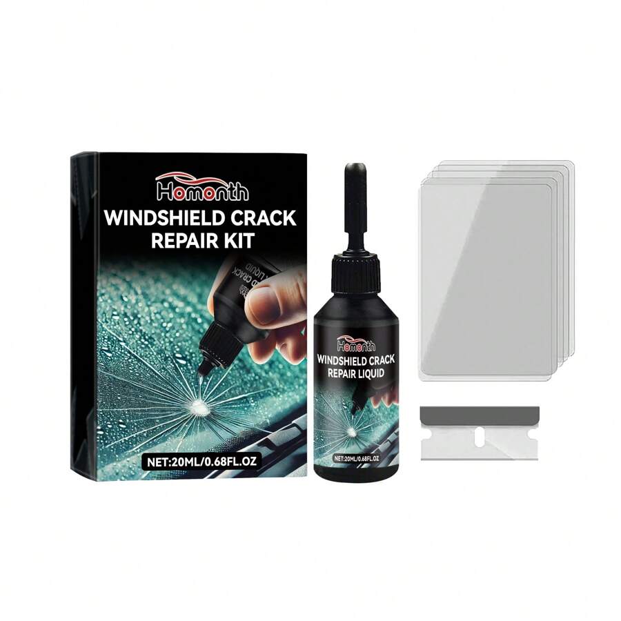 Car Glass Care Kit Car Windshield Crack Scratch Adhesive Repair Fluid - Black - View 1