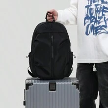 Großer, wasserdichter Business-Rucksack, lässiger Laptop-Rucksack für Outdoor-Reisen, Schule, Studenten, Lehrer, schwarz, mit USB-Ladeanschluss, Mehrzweck-Wanderrucksack für die Schulanfang