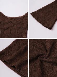 GAOVOT Women's Autumn Y2K Sexy Fitted One Shoulder Long Sleeve Lace Blouse