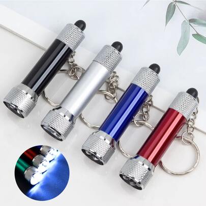 מחזיק מפתחות פנס לד מיני, מנורת חירום בכיס, מחזיק מפתחות מסגסוגת אלומיניום 5-LED לפיד מתאים לקמפינג בחוץ, הליכה לילית, אירועי חגיגה