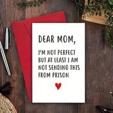 给妈妈的搞笑卡片，来自女儿，来自儿子，母亲节，情人节，圣诞节，周年纪念日，闺蜜节，生日，监狱 - 彩色 - 查看 5