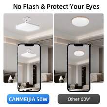 CANMEIJIA 方形/圆形 LED 吸顶灯泡 E27 LED 灯泡，220V，20W/30W/40W/50W/60W/65W，白光 6500K，可用于多种灯具，适用于卧室、客厅、厨房、书房
