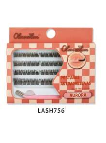 80 mechones, 4 filas, pestañas postizas de estilo cómico multicapas de curl D natural y gruesas con pinzas metálicas rosas, adecuadas para role-playing, actuaciones de baile, uso diario/fiesta