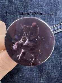 猫音乐专辑胸针，适合衣服、帽子、背包 - 适合朋友、同学和同事的时尚配饰 - 适合任何场合的独特而贴心的礼物