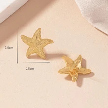 1 Pair Simple & Elegant European And American Style Beach Themed Starfish Earrings