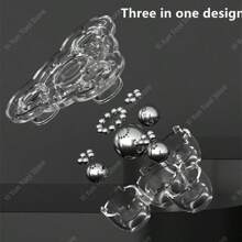 Nuevo 4 Uds. Rueda Universal de bola silenciosa autoadhesiva 300Kg 4 cuentas ruedas para muebles rueda de acero inoxidable 360 °     rotación ST10 - nailon transparente - Ver 7