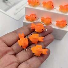 10pcs Cute Goldfish Pendants, Resin Charms Suitable For DIY Jewelry, Keychains And Earring Making - Pendants - View 7