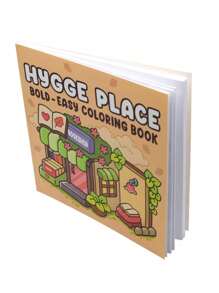 Hygge Place: Coloring Book For Adults And Teens, Bold And Easy Designs For Relaxation With Cozy Little Corners (Bold & Easy Coloring).Christmas Gift, Cute Cartoon Coloring Book. Back To School,Back To School,School Supplies