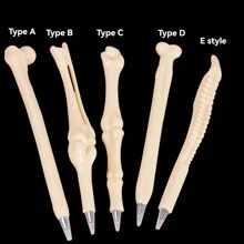 3pcs Creative Bone Shaped Pen, Novelty Realistic Skeleton Style Ballpoint Pen, Halloween Promotional Gift