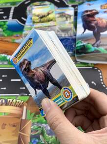 42 Double-Sided Cards For Children Reading Cognitive Dinosaur Animals: Patterns Do Not Repeat, Waterproof Paper Version, Collectible, Suitable For Children's Games