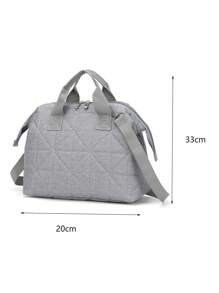 1pc Mummy Diaper Bag, Maternity Infant Diaper Backpack, Casual Shoulder Bag For Travel And Outdoor Use - Grey - View 3