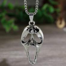 1 件时尚欧美个性骷髅尖叫朋克吊坠项链男士 - 復古銀色 - 查看 7