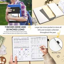 Budget Planner With Monthly Tabs,Large Size, Budgeting Journal And Budget Book To Control Your Money, Hardcover (Black)
