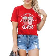 Valentines Day Shirts For Women Cute Love Heart Shirts Tee Tops Short Sleeve Tshirt Valentines Gifts For Her Red Women Tops