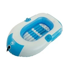 Niebieski i biały nadmuchiwany kajak jednoosobowy, gruby materiał PVC, odpowiedni dla 1 osoby