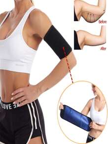 1 对女士手臂修剪器桑拿汗塑形带，健身运动手臂保护器 - 藍色 - 查看 3