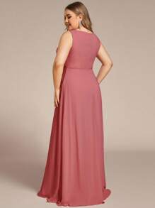 EVER-PRETTY Plus Size Elegant A-Line Maxi Chiffon Wedding Bridesmaid Dress