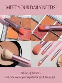 13件套专业化妆刷套装 + 3个心形粉色化妆海绵套装，包含眼影、粉底、BB霜、遮瑕膏、腮红、散粉等，柔软易晕染，是打造精致妆容的理想之选。这款化妆刷套装包含各种化妆工具，是化妆刷套装、化妆刷套装、全套化妆工具、化妆刷套装、化妆礼盒套装等。 - 粉色 - 查看 4