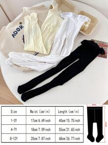 2 pièces Leggings à motif en forme de cœur, pantalon serré respirant et extensible pour bébé fille. Collants résille de couleur unie, convenant pour le port quotidien, à assortir avec des jupes et des chaussures, printemps/été