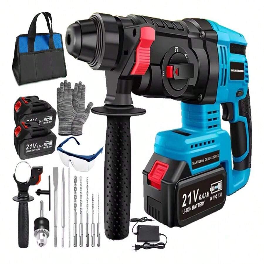 Seokiwi Rotomartillo Inalámbrico Taladro Sds-plus 2600w/2 Batería - Azul - Ver 1