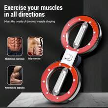 1 Piece Of Adjustable Resistance Speed Arm Trainer, Suitable For Men's Boxing Exercise Of Abdominal Muscles, Arm Muscles, Back Muscles, Grip Strength, Ideal Choice, With Muscle Plasticity Requirements, Made Of Iron Material, Suitable For Use At Work And Home At Any Time - Red - View 4