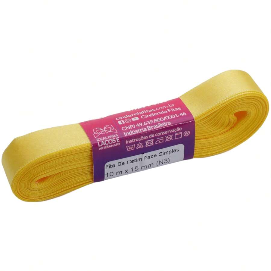Satin Ribbon 15mm 10 Meters  Bows And Crafts - 003 金絲雀 - 查看 1