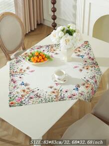 1pc Table Runner, Delicate Colorful Digital Printing Butterfly & Floral Pattern, Suitable For Fresh Spring/Summer Atmosphere, All Season Use, Can Be Used As Kitchen, Dining Table, Room Decor, Pink Table Mat, Desk, Coffee Table, Vanity, Microwave Towel, Home Decoration, Placemat, Picnic Mat For Living Room, Bedroom, Yard, Indoor Outdoor, Outdoor Furniture, Camping, Villa, Holiday Party, Home Gathering, Party, Wedding Decorations, Available In Various Sizes - Multicolor - View 10