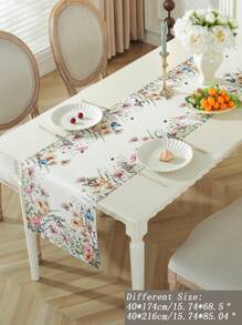1pc Table Runner, Delicate Colorful Digital Printing Butterfly & Floral Pattern, Suitable For Fresh Spring/Summer Atmosphere, All Season Use, Can Be Used As Kitchen, Dining Table, Room Decor, Pink Table Mat, Desk, Coffee Table, Vanity, Microwave Towel, Home Decoration, Placemat, Picnic Mat For Living Room, Bedroom, Yard, Indoor Outdoor, Outdoor Furniture, Camping, Villa, Holiday Party, Home Gathering, Party, Wedding Decorations, Available In Various Sizes - Multicolor - View 4