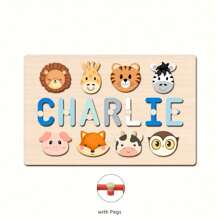 Customized Personalized Name Puzzle Board, Christmas Gift, Name Puzzle, First Birthday Gift, Unique Name Puzzle Board, Baby Boy Or Girl Early Education Toy, 3D Letter Puzzle Toy, Customized Baby Name - Baby Blue - View 15