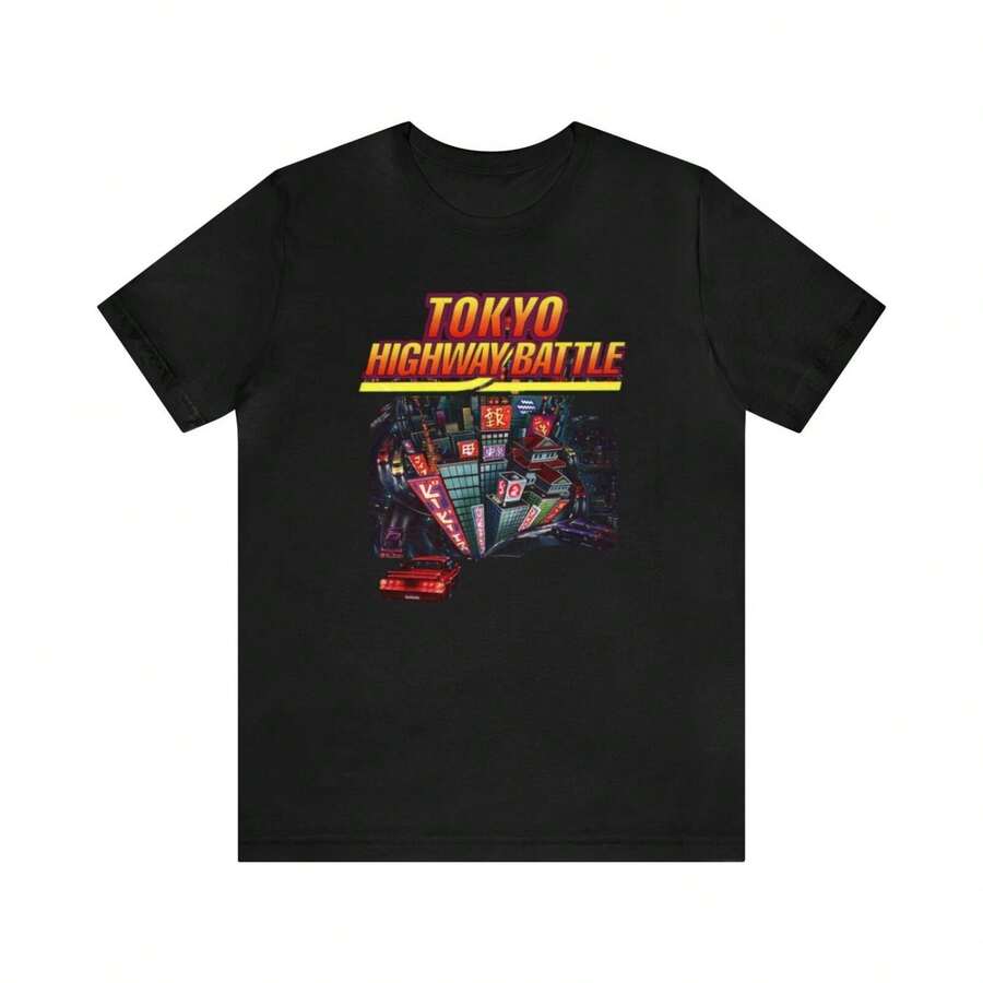 Tokyo Highway Battle PS1 Cover Art Retro Style Unisex Short Sleeve Tee T-Shirt - Black - View 1