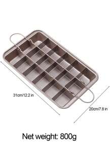 1pc Non-Stick Brownie Baking Pan With Divider (12.2"X7.8"), Stainless Steel Bread Baking Tray, Non-Stick Square Cake Baking Pan, Dough Kneading Mixer, Baking Tools, Oven , Kitchen Gadgets, Cookware Accessories