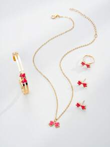 5pcs/Set Children's Bow Jewelry Gift Set - Multicolor - View 5