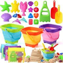 35pcs Beach Sand Toys Set - Perfect Outdoor Toys For Kids,Kids Beach Playset, Castle Bucket, Baby Play, Digging Sand, Digging, Shovel And Bucket, Beach Play Sand Toys - 35件 - 查看 1