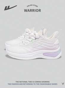 WARRIOR 1 Pair Women's Front Lace-Up Sport Shoes, Mesh Breathable Anti-Slip Comfortable Versatile Lightweight Casual Shoes, Suitable For Outdoor Sports/Running - Purple - View 1