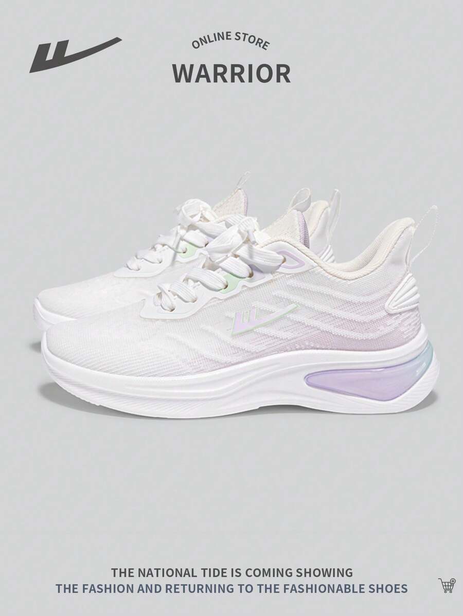 WARRIOR 1 Pair Women's Front Lace-Up Sport Shoes, Mesh Breathable Anti-Slip Comfortable Versatile Lightweight Casual Shoes, Suitable For Outdoor Sports/Running - Purple - View 1