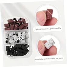 75Pcs Nail Sanding Bands With 3/32" Mandrel Bit, 80#120#180 Nail Sanders For Nail Drill Bit Acrylic Nails, Manicures, Pedicures Tools
