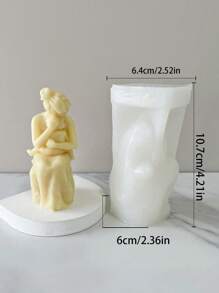 1个装 3D 温暖拥抱家庭爱心蜡烛模具 - 柔韧易脱模，适用于蜡烛/树脂，母亲节/婚礼礼物硅胶模具 - 白色 - 查看 8